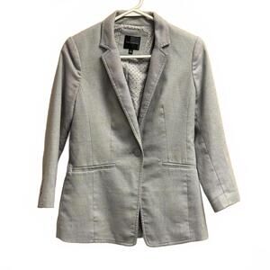 The Limited Women’s Herringbone Gray Blazer With Polka Dot Lining Size XS
